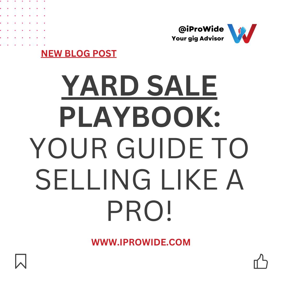 Ready for a yard sale adventure? 🏡💰 Whether you're decluttering or treasure hunting, the possibilities are endless.
Here's your ultimate guide to yard sale success:
👉🎯Yard Sale Permits: Generally, holding a yard sale on your property doesn't necessitate a permit. However, it's wise to verify this with local regulations as exceptions may apply, especially if you plan to have multiple yard sales or large-scale events that could be classified differently.
👉🎯Take a look around your home for things you no longer need or love. Whether it's outdated furniture, unused gadgets, or clothes that just don't fit your style anymore, they're all great places to begin!✔️
👉🎯Price wisely and be ready to negotiate. Everyone loves deals! 🏷️
👉🎯Engage and negotiate with shoppers. Warm welcomes and smart bargaining can turn items into cash! 💼
👉🎯❗Consider hiring help with iProWide app if setting up feels overwhelming. It's super easy to find an assistant! 📲
Full blog text: https://www.iprowide.com/post/yard-sale
#washingtondc #dc #gaithersburgmd #dmv #maryland