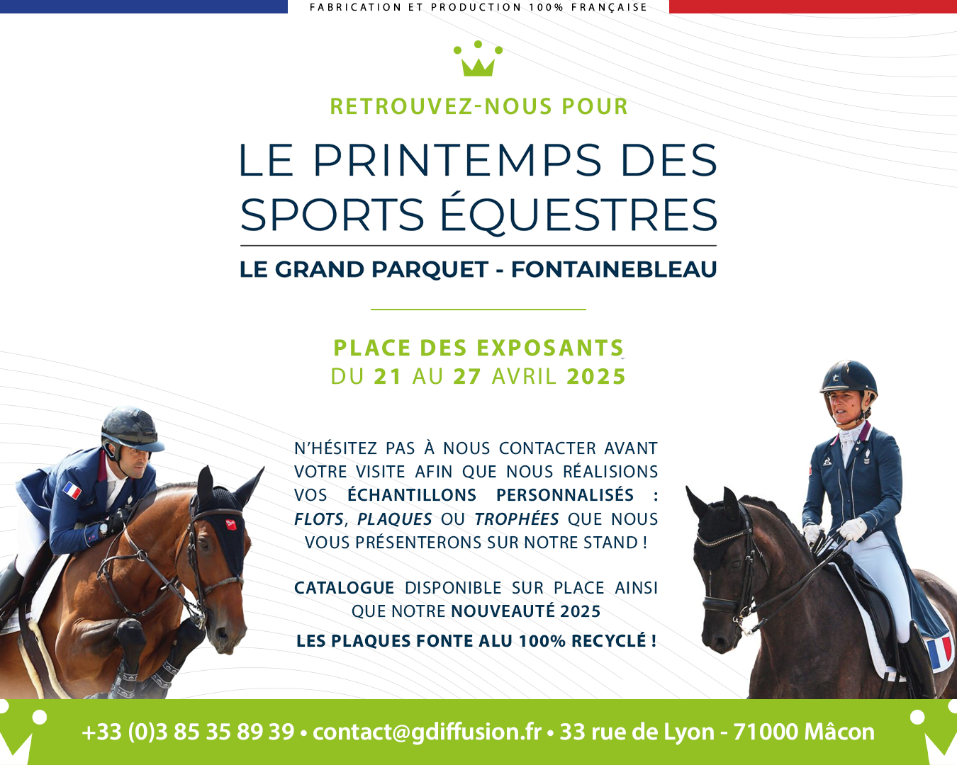 Venez nous retrouver à Fontainebleau pour le Printemps des sports équestres ! 🐎🏆
Nous serons présents du 21 au 27 avril 2025, n'hésitez pas à venir échanger avec nous !
