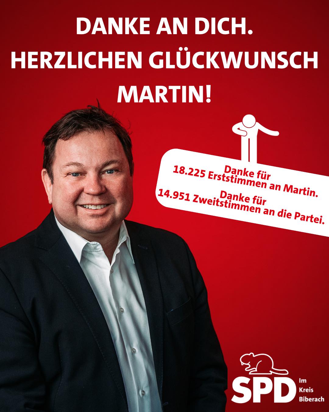 Der Tag danach.
VIELEN DANK für Deine Stimmen und Deine Unterstützung🌹
Wir freuen uns, dass unser Bundestagsabgeordneter Martin Gerster erneut in den Bundestag gewählt wurde🙌🏼
Lieber martingerster.spd, für die nächste Amtsperiode wünschen wir dir von Herzen weiterhin viel Kraft und Tatendrang🍀
Mit dem Gesamtergebnis sind wir nicht zufrieden. Wir haben zu viel Vertrauen verloren. Das gilt es jetzt wieder zu gewinnen!
Die Sozialdemokratie wird weiter gebraucht. Die kommende Zeit wird zeigen, wie der Neustart gelingt. Und weißt du was?
Das BESTE was DU jetzt machen kannst: TRITT UNS BEI!🌹
Unterstütze uns und arbeite mit uns zusammen für eine starke Sozialdemokratie💪🏼
#spd #spdbw #landkreisbiberach #biberach #riedlingen #laupheim #badschussenried #badbuchau #federsee #illertal #sozialepolitikfürdich