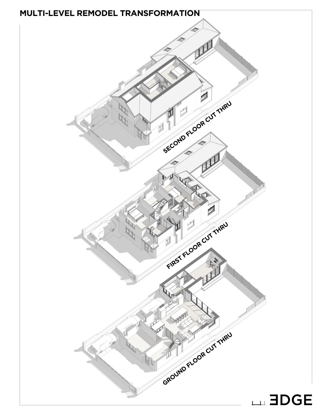 ✅ Planning Approved! ✅
Excited to share that one of our latest projects has secured planning approval! This ambitious multi-level transformation includes extensions, conversions, and a complete remodel to unlock the full potential of this home.
✨ Ground Floor: A rear extension with bi-fold doors and Velux windows floods the space with natural light and creates a seamless connection with the garden. Internal structural alterations open up the layout into a spacious, modern open-plan kitchen, dining, and living area. A side extension links to the garage conversion, providing a functional utility space and a peaceful home office.
✨ First Floor: A front and rear extension introduces a luxurious new master suite with a walk-in wardrobe and en-suite. The redesigned layout also allows for a more spacious family bathroom, improving comfort and functionality for the entire household.
✨ Loft Level: A complete roof transformation—including a raised ridge and new front and rear gable ends—creates an additional bedroom and an accessible storage area, maximizing every inch of space.
🏠 Bringing Designs to Life with 3D Modelling:
To help our client truly visualise their new home, we created detailed 3D models showcasing unique perspectives such as cut-through floor plans and isometric views. These provide a deeper understanding of the space, how different elements connect, and how natural light flows—making the design process even more immersive and exciting!
This project is a perfect example of how thoughtful design, strategic planning, and advanced visualization can completely redefine a home. Stay tuned for more project updates! ✨
#ArchitecturalDesign #HomeTransformation #DreamHome #Extensions #Remodel #LoftConversion #3DVisualisation #renovation #moderndesign #interiordesign #transformation #architecture #planning #planningpermission #homeimprovement #buildingcontrol #velux #rooflantern #kitchen #kitchenrenovation #openplanliving #southwales #building #project #design