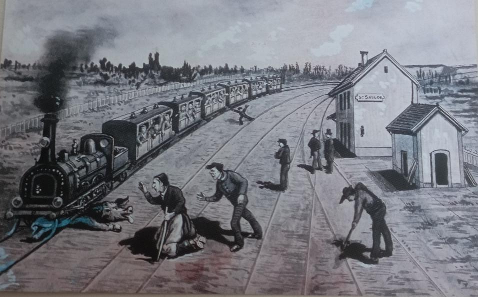 En ce jour, voici la troisième légende que l'on souhaite vous conter.
Le Tacot
-Oh ! Lai vilaine invention pour écraier le pour monde ! J'étains pus qu'tous deux ! Quouéqui va don dev'ni à c't'heue sans mon pou p'tit coissot.
Il est en effet bien possible que de tel accidents est eu lieu du côté de St Saulge. La scène est plus touchante que comique. C'est l'illustration d'un progrès jugé néfaste. Si la gare est à peu près ressemblante, il n'en est pas de même du train. Avec le chemin de fer, c'est la modernité qui pénètre de façon massive dans la vie des habitants de St Saulge au moment même de la publication des premières cartes. Le tacot devient un personnage important de La Légende. La ligne de Nevers à St Saulge par St Benin D'Azy a été inaugurée le 15 décembre 1904. On a du mal aujourd'hui a imaginé le bouleversement que le tacot a provoqué dans la société rurale.
#legendes #legendesurbaines #coeurdunivernais #TacoT #folklore #nievre #nievretourisme