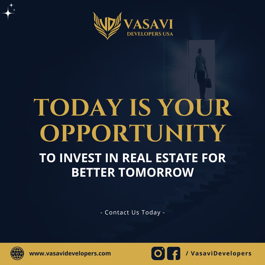 Embrace the potential for growth and stability that comes with Real Estate Investment.
Contact us now to explore our range of real estate investment options, and let us help you take the first step towards building your wealth.
#VasaviDevelopers #VasaviDevelopersUSA #LetsGrowTogether #RealEstateInvesting #RealEstate #RealEstateInvestment #Investing #RealEstateExperts #Investment