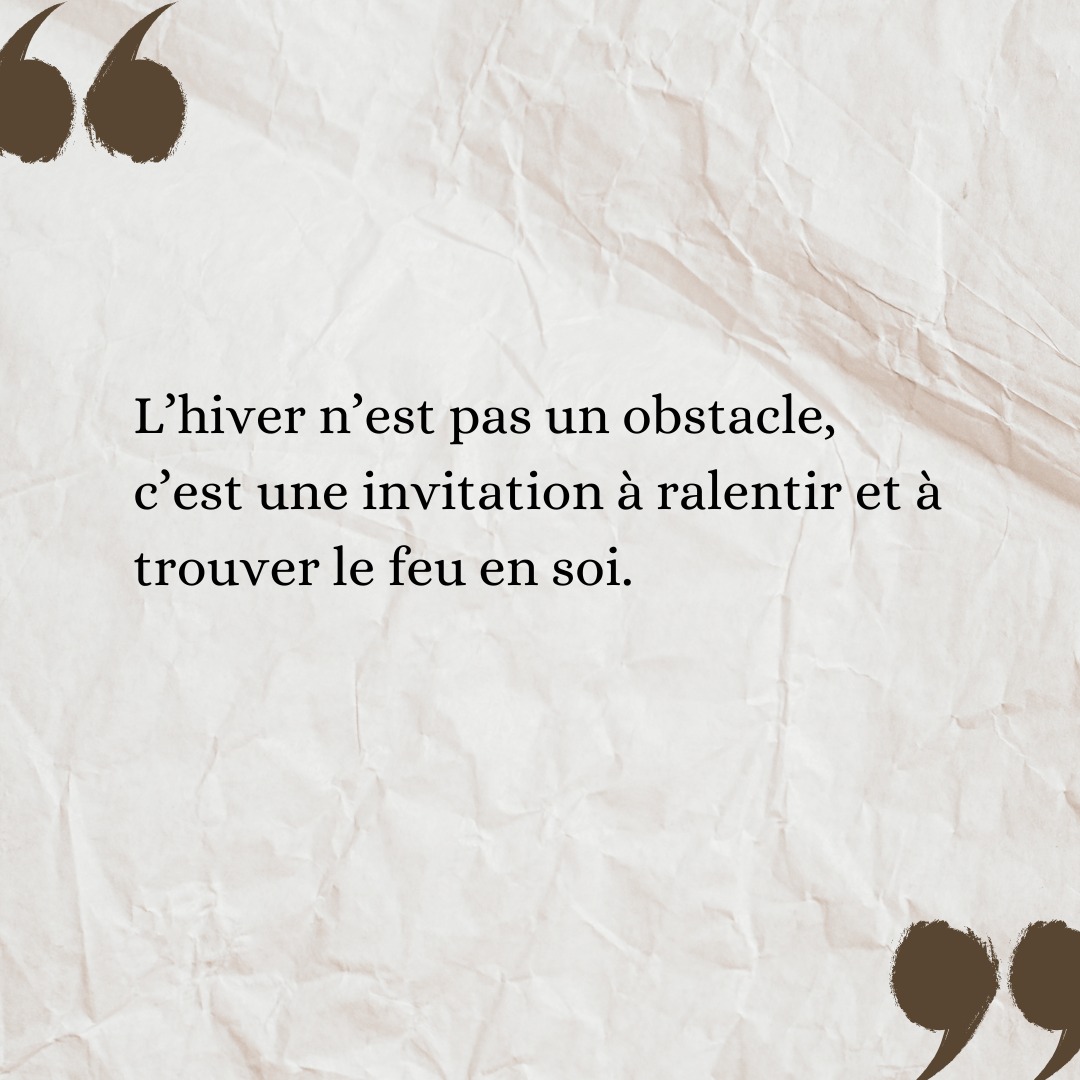 Et si on voyait cette saison comme une opportunité ? ❄️💛 Prenez ce temps pour vous recentrer, écouter votre corps et nourrir votre énergie intérieure. 🧘
