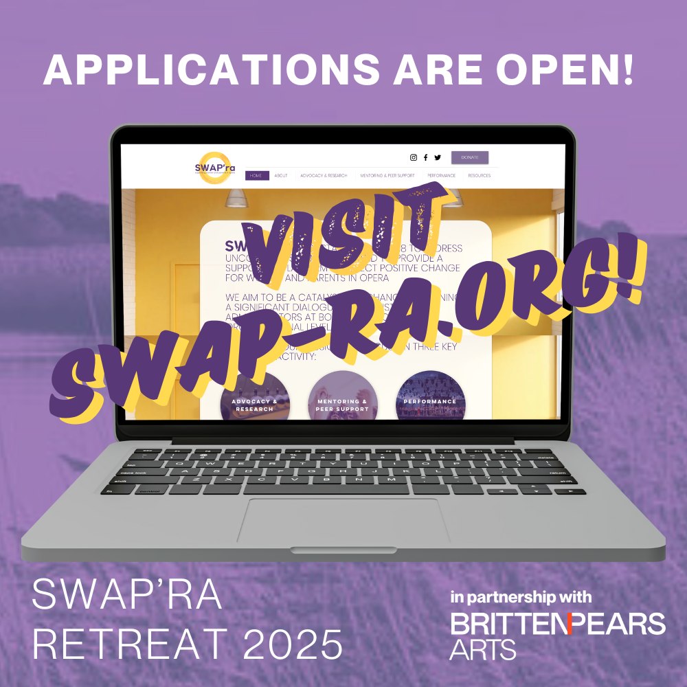 Applications are now open for the 2025 SWAP'ra Retreat at Snape Maltings, in partnership with @brittenpearsarts. The deadline for applications is 5pm, Friday 25th October.
Please visit https://www.swap-ra.org/swapra-bpa-retreat to learn more and apply (or just swap-ra.org and click on the banner!)
#operasingersofinstagram #operaparents #snapemaltings #retreat #postpartumjourney #musicians #support #professionaldevelopment