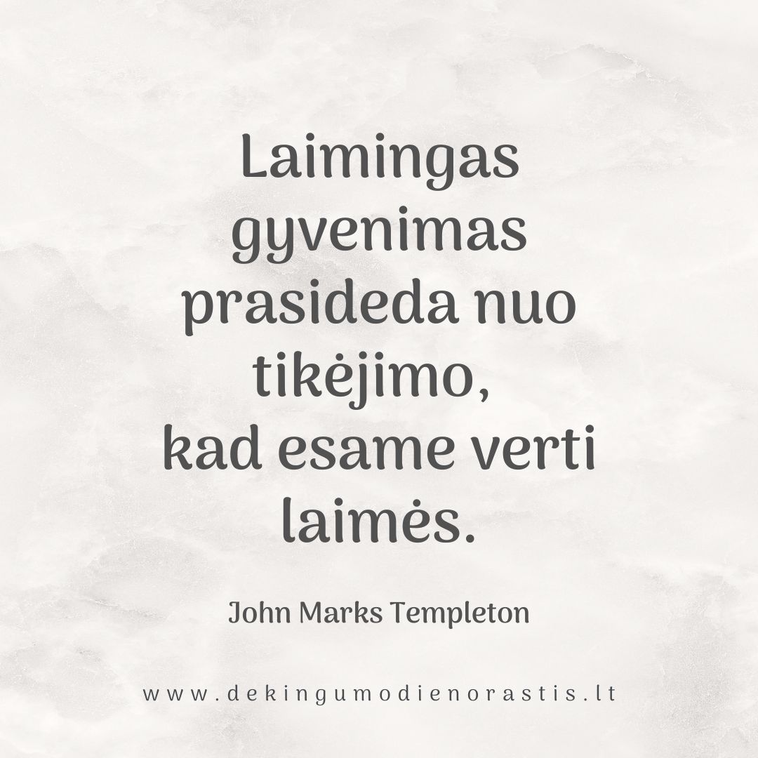 „Laimingas gyvenimas prasideda nuo tikėjimo, kad esame verti laimės“ (John Marks Templeton) 🤍
#dekingumas #dekingumodienorastis #dekotiverta #laime #motyvacija #pozityvumas
