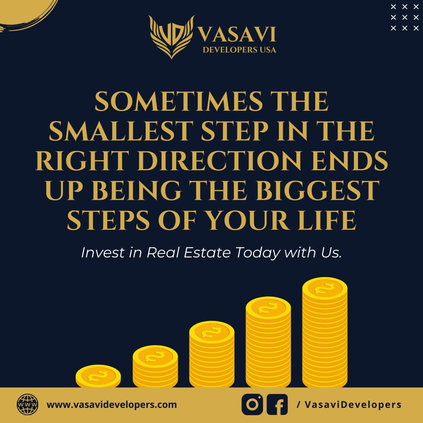Unlock the potential of real estate investment with Vasavi Developers USA.
We're committed to delivering top-notch insights and staying ahead of the curve in real estate trends. Ready to kickstart your journey to passive income? Reach out to Vasavi Developers USA today and embark on the path to financial growth.
Letโs grow together for better future.
Visit www.vasavidevelopers.com to know more.
#LetsGrowTogether #VasaviDevelopers #VasaviDevelopersUSA #RealEstate #Investment #RealEstateInvestment #Investing #RealEstateCompany
