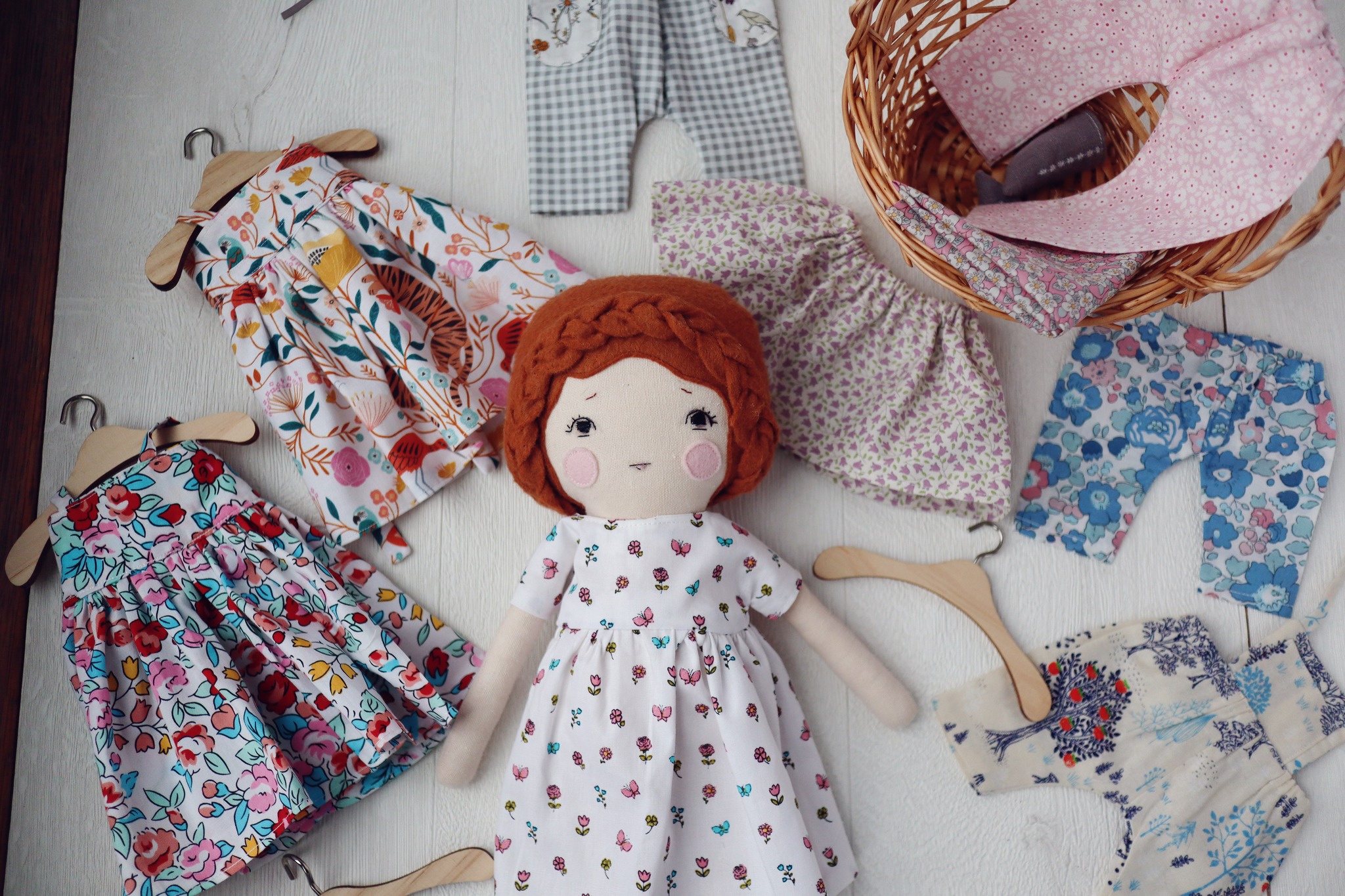 A special handmade doll and her own beautiful wardrobe. Gifting something as precious as this is as much fun for you the gifter and maker as it is for the lucky receiver. I haves some new wardrobe additions coming up later this year, incuding a jacket, pyjamas, peplum top and more. Each pattern comes with it's own in-depth video tutorial too, to make the whole process easier and to make sure that you have everything you need to make your gift look and feel professionally made.