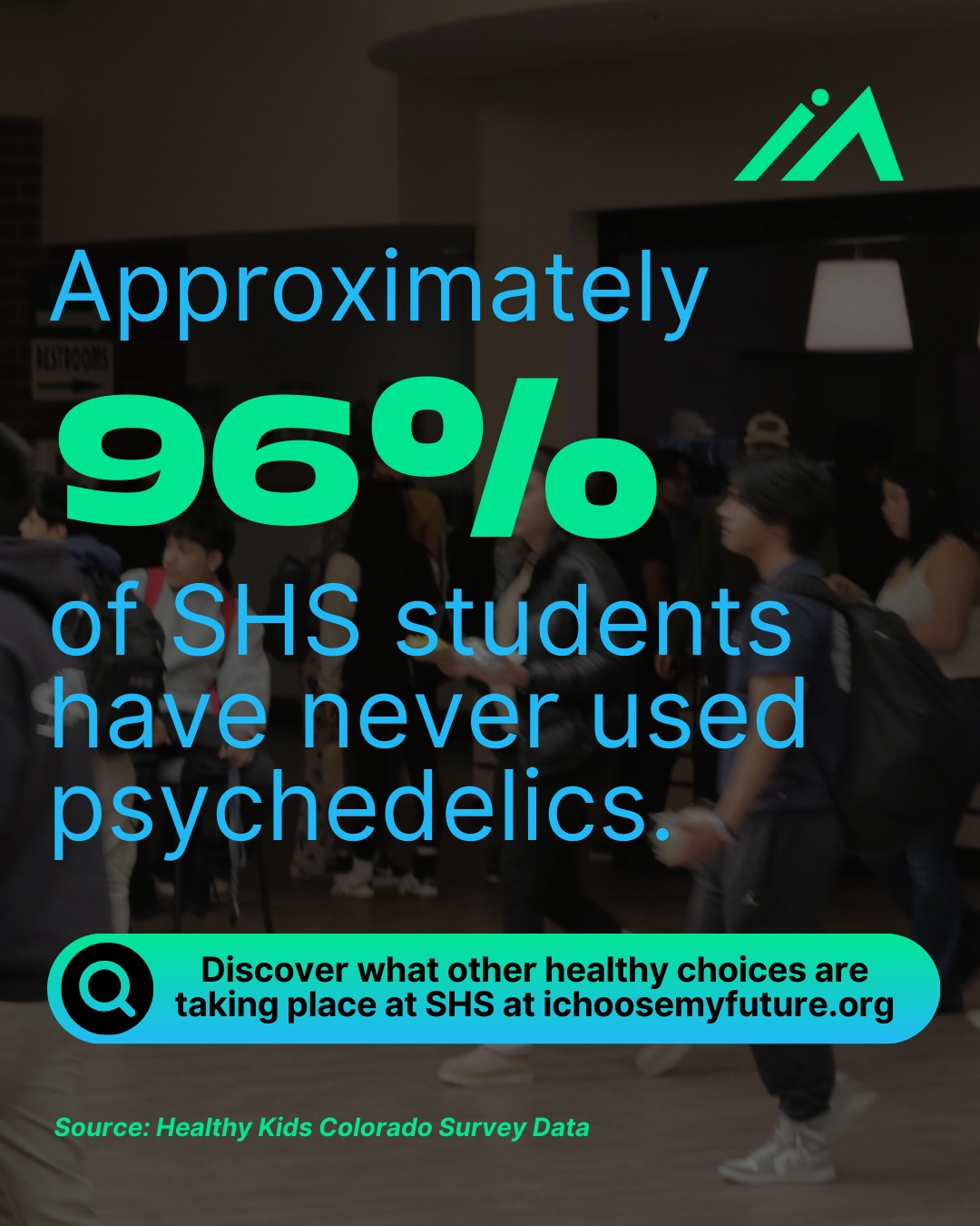 Did you know that 96% of SHS students steer clear of psychedelics?
Making healthy decisions paves the way for a brighter future. Visit ichoosemyfuture.org for resources and support on living a substance-free life.
Source: Healthy Kids Colorado Survey Data
#ichoosemyfuture #healthychoices #substancefree #positivevibes #wellbeing #teenhealth #drugfree