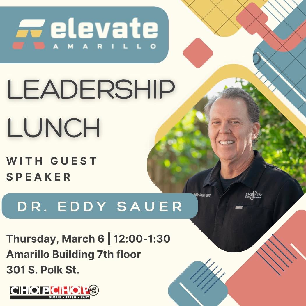 One week from today join us for our latest Leadership Lunch with Dr. Eddy Sauer!
Dr. Sauer has been a dentists serving our community for decades, you don’t want to miss this one!