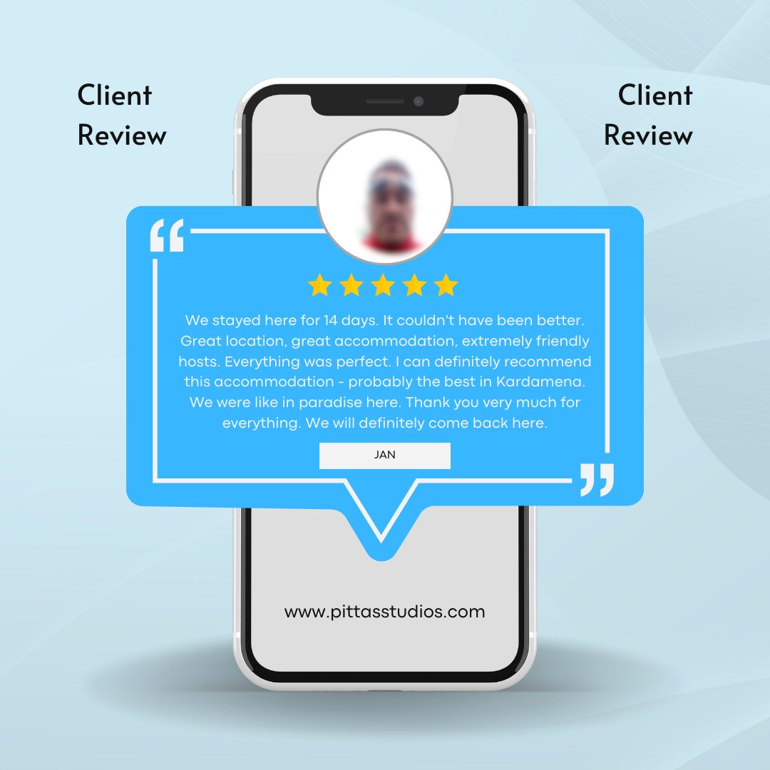 The heartwarming words of our guests fuel our commitment to excellence. Dive into the reviews and discover the shared joy, comfort, and adventure that make Pittas Studios a unique haven. 🌺❤️
You want to have the same experience as our beloved guest Jan ?
👉Book now and get 15% off on all direct bookings through our website: www.pittasstudios.com
Οr send a message on WhatsApp (+30)6942428836
#kos #greece #summer24 #summervacations #hotelskos #airbnb #bookingcom #engineering #traveloffers #offers #greekisland #visitkos #2024summer #traveltogreece #StudioVibes #PittasStudios
#GuestFeedback #PittasJourney