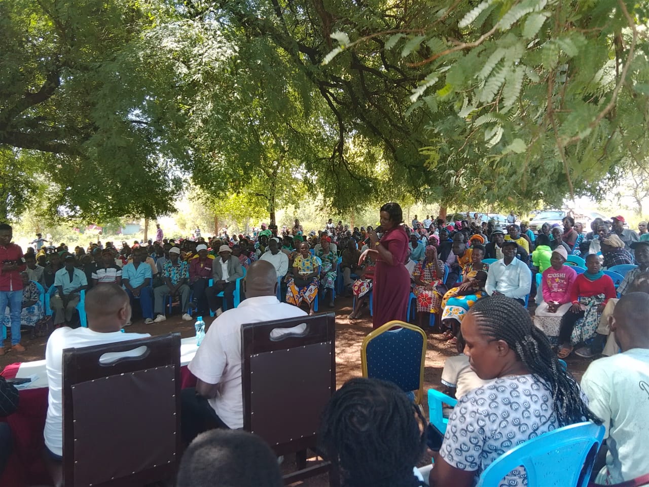 We had the honour of a visit from our Member of Parliament, Hon Patrick Munene, who specifically wanted to meet the many members of our disabled and vulnerable community (here being introduced by Veronica, our Projects Co-ordinator). He bought food and made a very generous donation of 100,000KShs to go towards our projects for the disabled.
It is very heartening to achieve recognition, and have the needs of our people met, at this level of government.
Building our Community of Love.