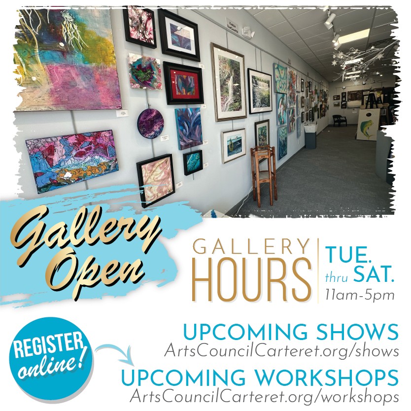 Your Arts Center is back open for 2026! Come by to see us, and be sure to check out our upcoming Workshops and Gallery Shows at ArtsCouncilCarteret.org/calendar
#artscenter #artscouncilcc #galleryopen #crystalcoastnc #carteretcountync