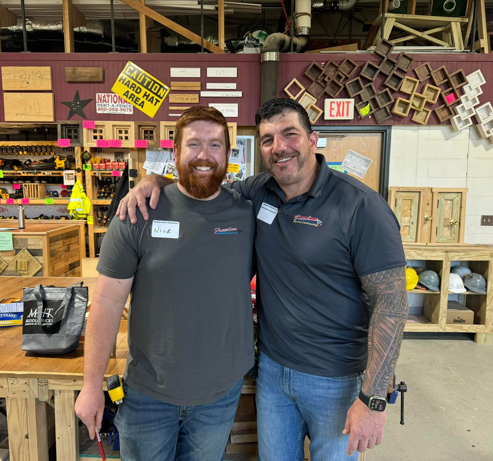 Today was a great day.
First.. it is Nick Kaminski’s 5 year work anniversary here at Freedom!!!
Nick is definitely one of the MVPs on our team and has come a long way in a short time. I couldn’t be more proud of him.
Today he and I spent the morning down at MBIT as evaluators for the seniors annual NOCTI exams along with fellow alumni’s and friends from Gemmi Construction and New Hope Remodeling. #teamwork #freedom #alumni #anniversary