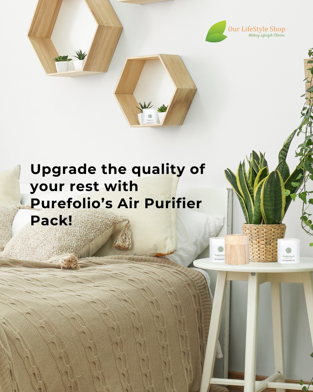 You heard that right! There's no proper cozy sleep without Purefolio's Air Purifier Pack!
Made of 100% natural essential oils, this Air Purifier Pack is like a superhero for your air, zapping those nasty germs and keeping your slumber space fresh and clean