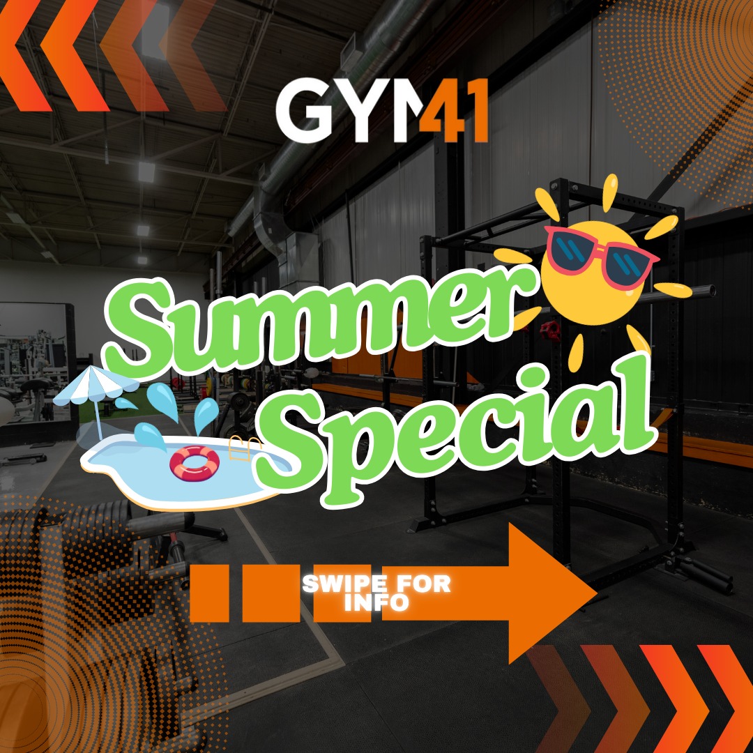 ☀️🏖 Summer is approaching and the deals are heating up just for you! We have a limited-time, Short-Term Membership special available for the upcoming summer months! 🏝🔥
Visit during our staffed hours of Mon-Fri 9am-2pm, Tues-Thurs 5pm-9pm, or Sat 10am-2pm to learn more, or to tour our amazing facility. Have questions, or can't make those times? Send us an email at info@gym41.ca and we will do our best to accommodate!
#Kitchener #Waterloo #Cambridge #fitness #personaltrainer #gym #Gym41 #summerspecial #summerbody