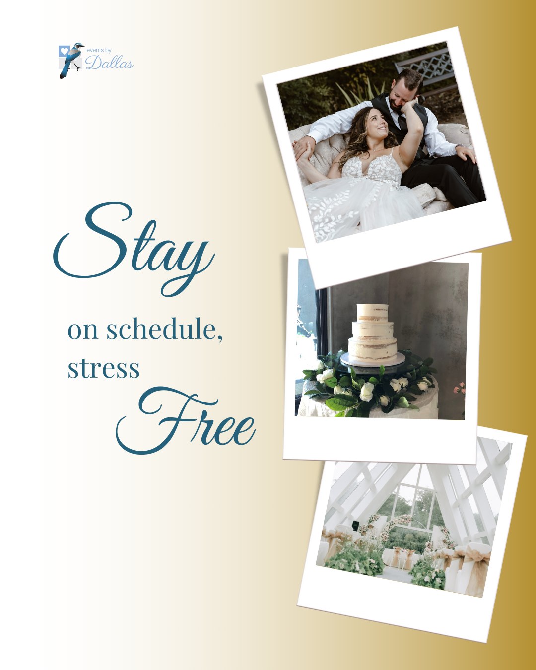 💍 Timing is everything!
Here’s how to stay on track while getting ready on your big day:
✅ Build extra time for hair & makeup
✅ Have a detailed schedule for the bridal party
✅ Assign someone to manage the timeline
✨ A stress-free start = a perfect day!
💬 What’s your best getting-ready tip?
.
.
.
#WeddingDayTips #WeddingTimeline #BridalParty #GettingReady #WeddingOrganization #EventsByDallas #WeddingPlanning #nevadacityweddings #GrassValleyweddings #storybookweddings
@schrammsbergestate
@emilyscatering
@flowersbyjordanmarie
@mindfulmediaphotography
@alldolledup_norcal
@the_drunken_burro
@barnswallowrentals
@classypeventrestrooms