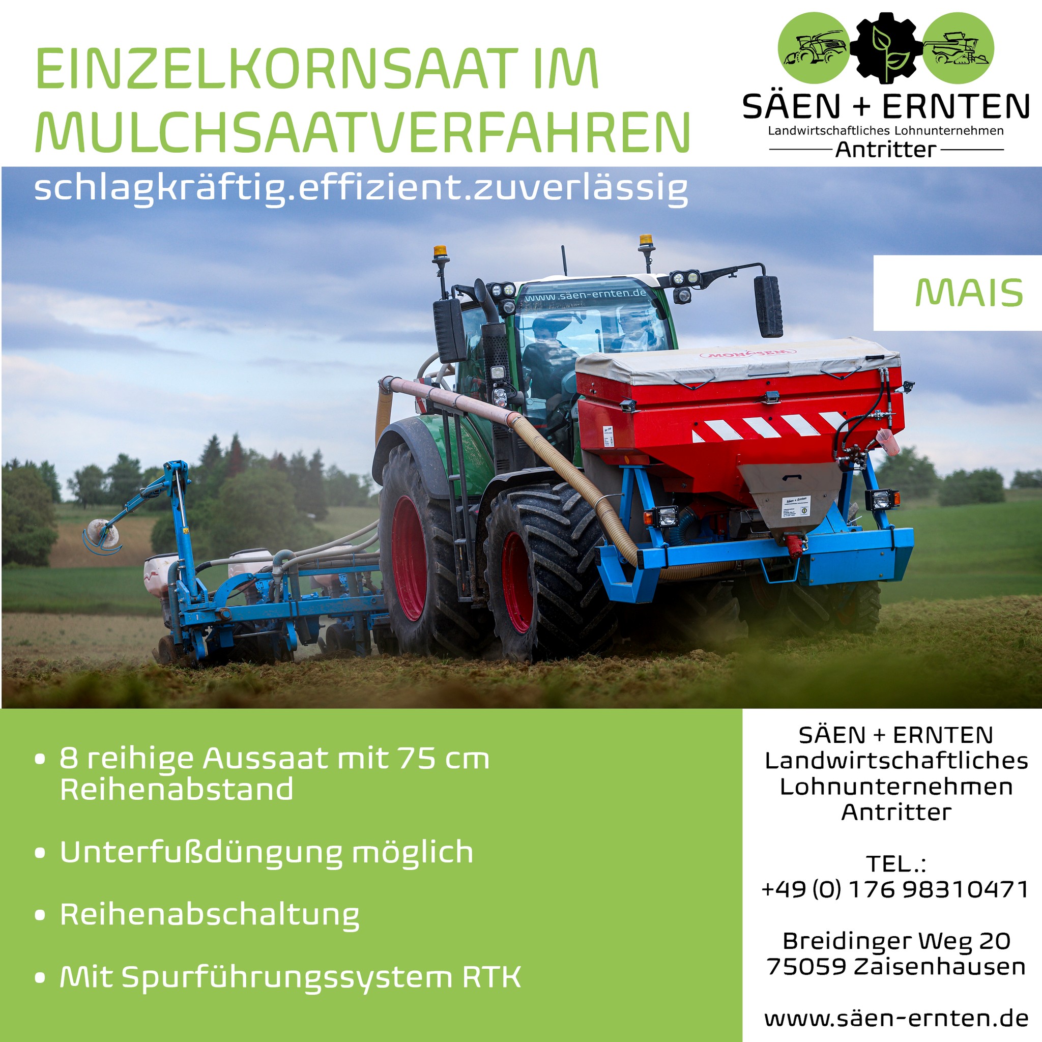 EINZELKORNSAAT IM MULCHSAATVERFAHREN - MAIS 🌽
Wir stellen unsere Leistungen vor! 👨🌾
.
.
.
.
.
#Einzelkornsaat #mulchsaatverfahren ##mais #maissäen #monosem #unterfußdüngung #maisballern #lovemais #fendt #landwirtschaft #landscapephotography #landwirt #lohnunternehmen #badenwürttemberg #kraichgau
#landwirtschaftistleidenschaft #fullgas #foryou #lohner
#lohnunternehmenantritter