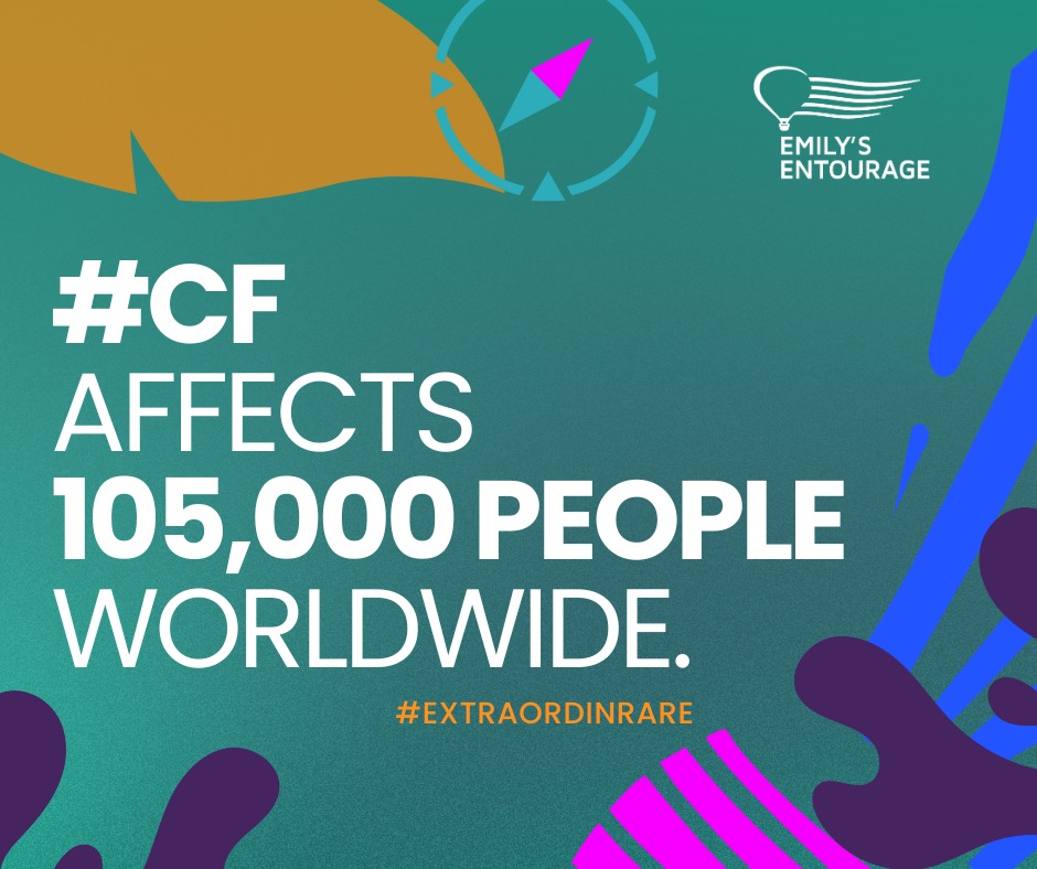 🔹Cystic Fibrosis affects 40,000 Americans and 105,000 people worldwide, yet 1 in 10 people with are still waiting for breakthroughs.
#ExtraordinRARE #RareDiseases #RareDiseaseDay #ShowYourStripes #CureCF #cysticfibrosis #cf @emilysentourage