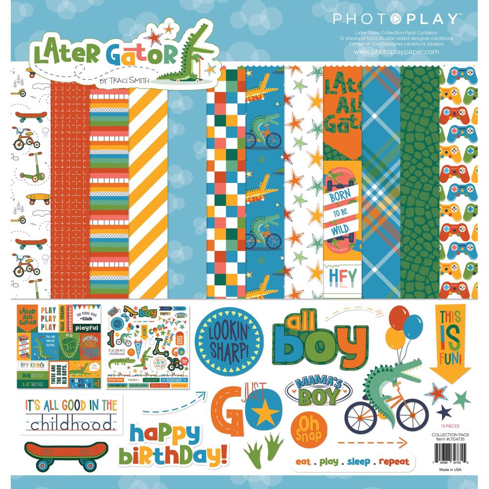 See Ya Later Alligator! After while Crocodile! I just love this cute collection for all things little boy (or girl). I NEED that scooter paper for sure! This collection is available on our website now for discounted preorder. Make sure you go check out all the collections today.
www.letsgetcreativeyall.com
#scrapbooksupplies #scrapbookingkit #letsgetcreativeyall #scrapbooking #scrapbookstore #preorders #create #papercraft #photoplay #latergator