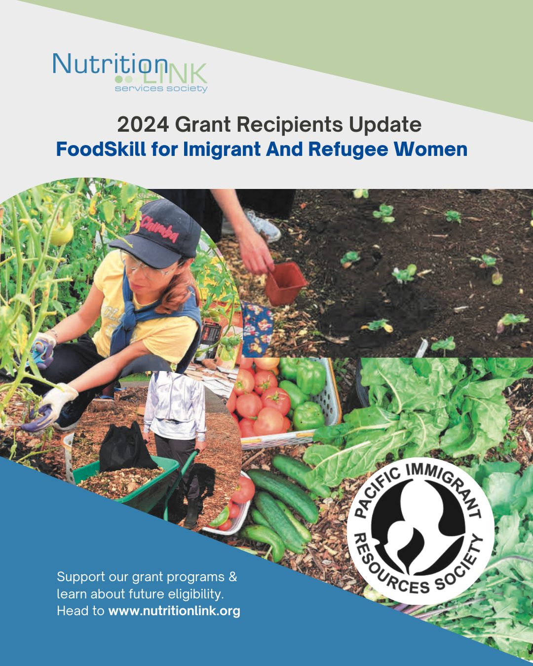 Strengthening Communities Through Food Literacy
At Nutrition Link Services Society (NLS), we are committed to enhancing food security and nutrition education in communities that need it most. This year, we are proud to support Pacific Immigrant Resources Society (PIRS) as a 2024 grant recipient, helping immigrant and refugee women gain essential food skills and build social connections.
Key Program Achievements
📌 Food Skills for Immigrant & Refugee Women (May–June 2024) – Hands-on cooking sessions focused on affordable, nutritious meals.
📌 Community Garden Field Trips – Experiential learning about sustainable food systems and local agriculture.
📌 Summer Garden Fun Day – A family-friendly event fostering engagement, inclusion, and hands-on food education.
Measurable Impact
✅ 17 women and 4 children participated, representing 14 countries and speaking 8 languages
✅ 30% were refugees, with the remainder being newcomers or temporary residents
✅ 41% had lived in Canada for under three years, demonstrating the program’s role in early settlement support
✅ Participants not only improved food literacy but also formed connections, reducing social isolation
Beyond the Numbers: A Ripple Effect
By equipping women with budget-friendly cooking skills and community support, the impact extends beyond individuals to their families and broader communities. P
articipants now feel more confident in preparing nutritious meals, making informed food choices, and engaging in their local food systems.
Thank you to PIRS, program facilitators, volunteers, and participants for making this initiative a success. Together, we are creating stronger, healthier, and more resilient communities.
Support our grant programs & learn about future eligibility.
Head to www.nutritionlink.org
#FoodSecurity #CommunityEngagement #NutritionEducation #FoodLiteracy #PublicHealth #NLSGrant #PIRS #ImmigrantSupport #RefugeeSupport