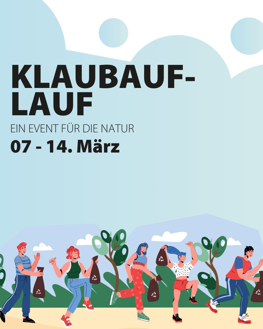 Müll aufsammeln und gewinnen?
JA richtig gehört! Auch heuer findet wieder ein #Klaubauflauf statt!
Wie du teilnehmen kannst?
-Einfach von 07.03. - 14.03. in deiner Umgebung Müll aufklauben
-Mach ein Foto von dir und deinem gesammelten Müll
-Müll richtig entsorgen
-Schicke uns dein Bild
Mit etwas Glück kannst du tolle Preise wie T-Shirts, Frisbees und vieles mehr gewinnen!
Das Bild kannst du uns über folgende Kanäle zukommen lassen:
- Per E-Mail an act@shifttanks.at
- Per PN auf Facebook oder Instagram
Der Gewinner wird nach Annahmeschluss von uns kontaktiert
Ps.: In unserer Bio findest du die genauen Teilnahme-Bedingungen und eine Liste mit Tipps, wie du den Müll richtig entsorgst
#klaubauflauf #montanuniversitätleoben #blogging #runandrecycle #shifttanks