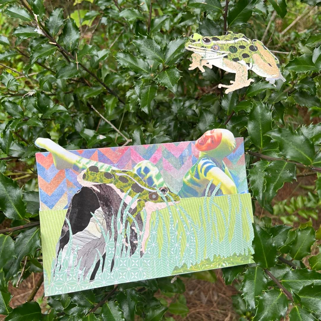 Thank you to all who submitted ideas for the new SkizaFibers woodland creatures design. Many wonderful and creative suggestions were submitted, and we're excited to announce that Liza Russell will be adding a frog to her collection of delightful cards and ornaments. Maia Macek is the lucky winner of the drawing for a card and ornament based on the new design. Congratulations Maia!
