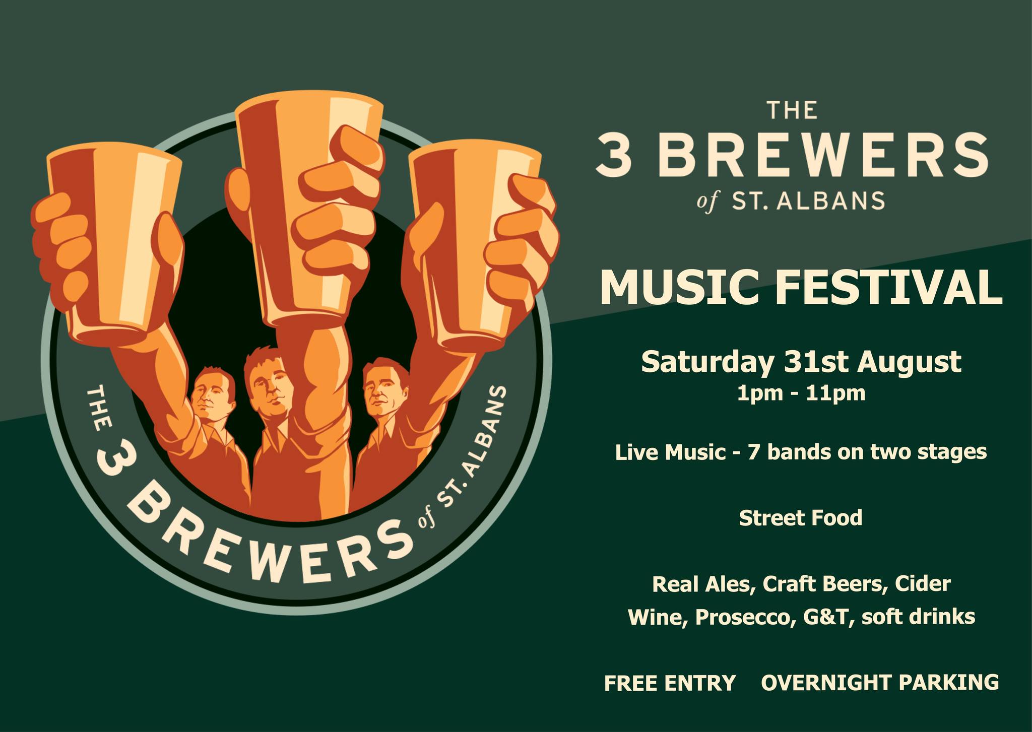Looking for the coolest festival with the very best live music, food and beer - then The 3 Brewers Music, Food and Beer festival is going to be the highlight of the summer. If you've been before, then you know. If this is your first time, you're in for a treat.
Running at The 3 Brewers brewery from 1pm till late on Saturday 31st August we've got a fabulous lineup of musical acts including:
The Lettuceheads
Ese and The Vooduu People
The Blue Fingers
Ictus
Brave New Broken Hearts Club
Malin Andersson
Gary Plourde
Food offerings include a Hog Roast (fed on our own spent grains!), and brownies and chocolatey stuff from our chums at The Choc Spot. More food announcements soon.
And of course we'll have our full range of beers on cask and craft keg, plus loads of other alcoholic and soft drinks. Last years experimental offering of a medium sherry was a learning experience and literally no-one will be bothered that we won't be offering sherry this year - but I reserve the right to come up with some other curveball offering.
The festival is child friendly and dog friendly - we're knee deep in dog bowls and will have a load of doggie treats.
And did I mention the cost for a day of fun? Nothing. Nada. Zilch. Nani mo. It's such good value I'm thinking of renaming us The Free Brewers of St Albans.
There's free overnight parking. There's better bogs than Glasto and enough loo roll to go round the planet twice.
Recap:
Where?
The 3 Brewers Brewery. Symondshyde Farm, AL10 9BB
When?
Saturday 31st August. Opens at 1pm. Home time at 11 ish
Tickets?
There are none. It's free. You just turn up.
What do I do now?
Round up your homies, in laws, kids and animals and get everyone to put the date in their calendars. Follow us on social media. Share this post.
Keep an eye on social media for more details of the music lineup, stage times, food offerings, and the stuff I've forgotten to include here.
See y'all soon
The 3 Brewers of St Albans
@the_lettuceheads @ese_andthevooduupeople_
@thebluefingersband @garyplourde1964 @sebwesson @malinandmusic Bravenewbrokenheartsclub @bravenewbhc @southhertscamra #beerfestival #musicfestival