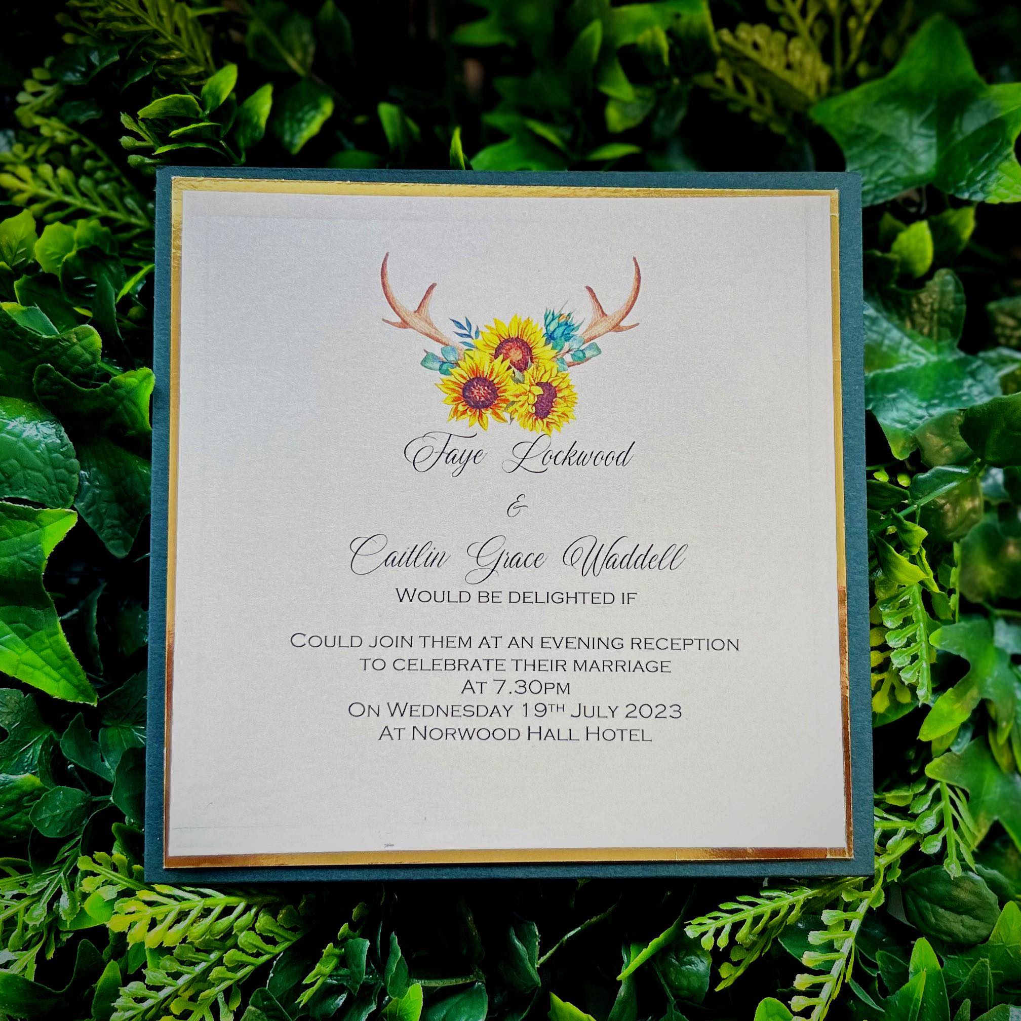 Congratulations to Faye and Caitlin who were married at Norwood Hall Hotel they chose traditional antlers with cheerful sunflowers as well as deep green and gold for their stationery - they also opted for our DIY package so they made their invitations themselves.
#yourwedding #diyweddings #weddingideas #weddingplanning #diyweddinginvitations #handmadestationery #prettystationery #scottishweddingsupplier #modernweddingstationery #wedding #yourweddingyourway #invitations #weddingmenu #bridetobe #diywedding #2024wedding #stationerysupplier #yourweddingday #tablestationery #placecards #diyweddingideas #menus #dayinvitation #eveninginvitation #savethedate #orderoftheday #placecard #tableplan #seatingplan #tablenames