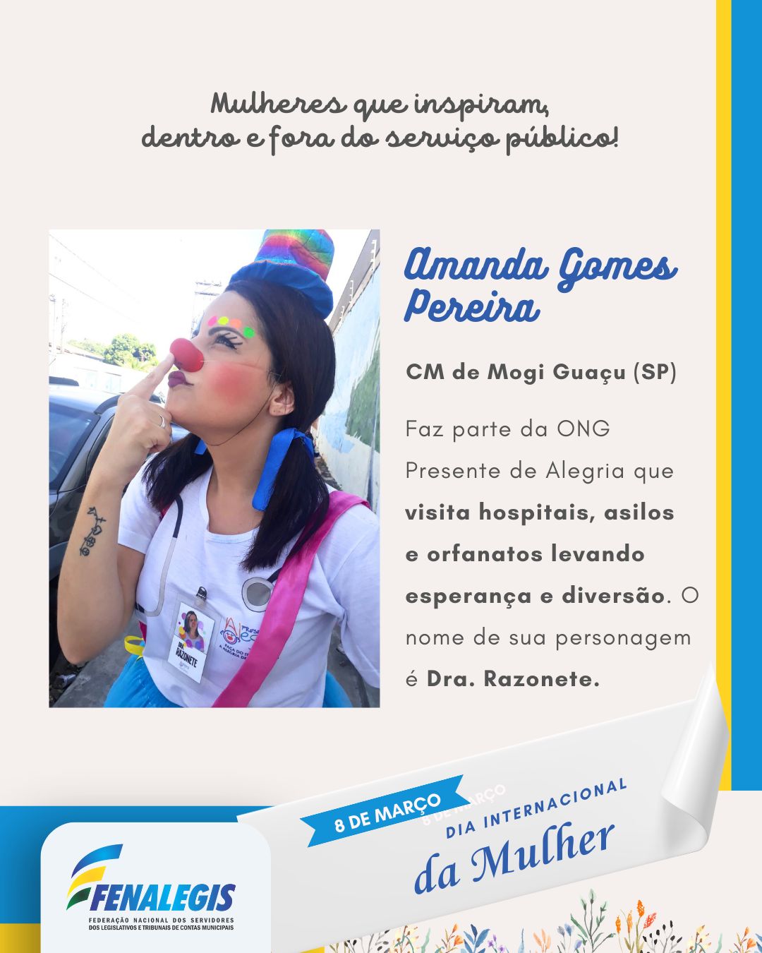 Parabéns a todas as mulheres que sabem que o riso é o melhor remédio!
😁🎭🤹♀️🪇
#fenalegis #diadamulher #mulheresqueinspiram #mogiguaçu #palhaça #solidariedade #servidorapública #voluntariado