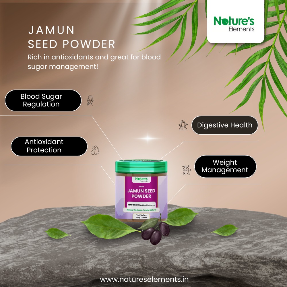 🌿 Nature’s Elements Presents: Pure Jamun Seed Powder 🌿
Harness the power of nature with Nature’s Elements Jamun Seed Powder – your go-to superfood for balanced blood sugar and improved digestion! 💜✨
✔ Supports blood sugar management
✔ Boosts digestion & metabolism
✔ Packed with powerful antioxidants
Add it to your daily routine and experience the natural goodness! 🌱
🛍️ Shop now and take a step towards a healthier you!
#NaturesElements #JamunSeedPowder #NaturalWellness #HealthyLiving