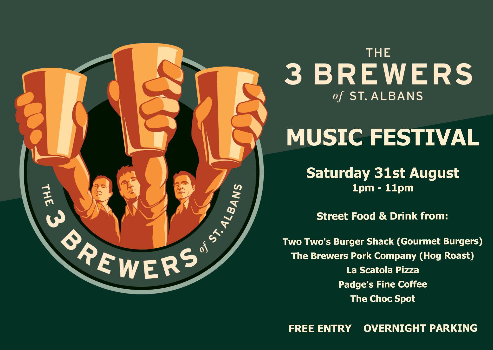 Not long to go until our rather lovely Music, Food and Beer festival. Today I want to showcase the fabulous like minded people we've teamed up with to tempt your taste buds.
Two Two's Burgers.
Top quality grass fed beef from Foxholes Farm (nr Hertford).
The Brewers Pork Company.
Delicious Hog Roast with pork fed on the spent grains used in brewing our beers.
La Scatola Pizza
Traditional Neapolitan Pizzas made with the finest ingredients
Padge's Fine Coffee
Ethically sourced organic coffee served from a Tuc Tuc. They're setting off from Markyate on Wednesday to get to the festival in time.
The Choc Spot
Festival regulars and now supplier of awesome brownies for the taproom every weekend.
There are, of course, fabulous vegetarian options available too.
Where else do you get an awesome lineup of bands (more details soon), the very best local food and damned good real ales and craft beer? Nowhere, that's where. You could look at it as a mini Latitude but with fewer Range Rovers.
And how much does it cost to get into this exciting wonderland? Precisely nowt. We really appreciate that times are tough for many, and we firmly believe part of the magical vibe is because the festival is accessible to all.
Triv question (just for fun). Where would you typically see the message 'A Porky Prime Cut'? (If you know the answer you're a certified geek, and I like that).
You know the drill by now. Spread the word. Share this post. Badger your besties. Round up the pets.
Oh, if anyone remembers our epic Wet & Dry Vacuum cleaner offer from a couple of years back, we may be selling off one or two other goodies this year. Anyone hankering after an 800 litre grundy tank? Eat your hat Latitude....
Taproom open all Bank Hols weekend
See y'all soon
The 3 Brewers of St Albans
@twotwosfood @southhertscamra @thechocspotuk @padgesfinecoffee @teddysphotos #freefestival #whatsoninstalbans #whatsoninhertfordshire