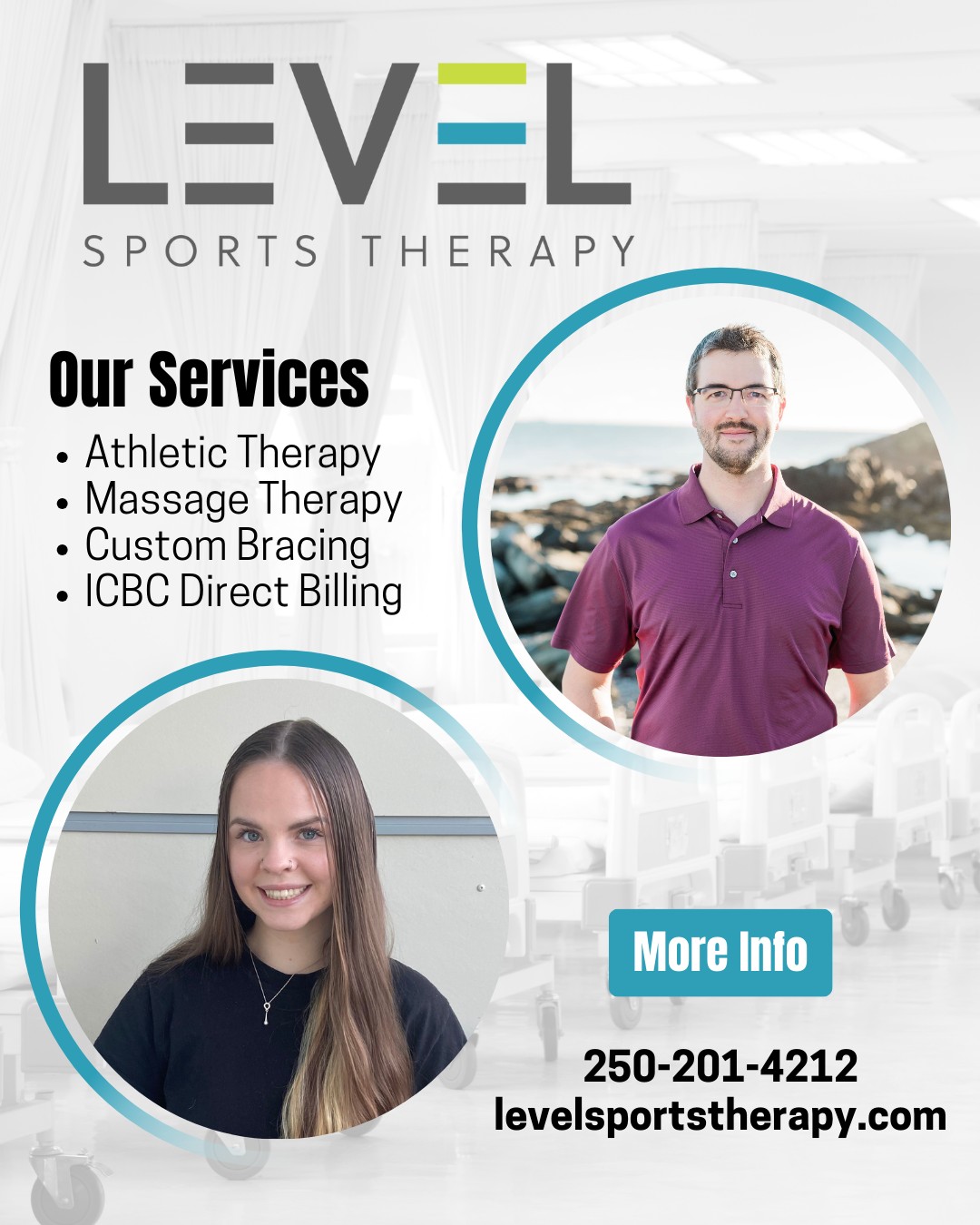 Matt & Madi are both accepting new clients! Get back to action this spring! Book online at levelsportstherapy.com or call 250-201-4212