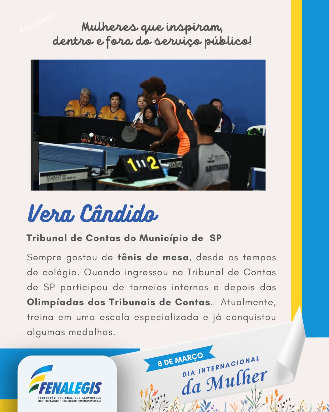 Parabéns a todas as mulheres que se dedicam com paixão a um esporte!
🏓⚽️🏀🎾🥋🥊🤿
#diademulher #fenalegis #mulheresnoesporte #mulheresinspiradoras #tcmsp #tenisdemesa