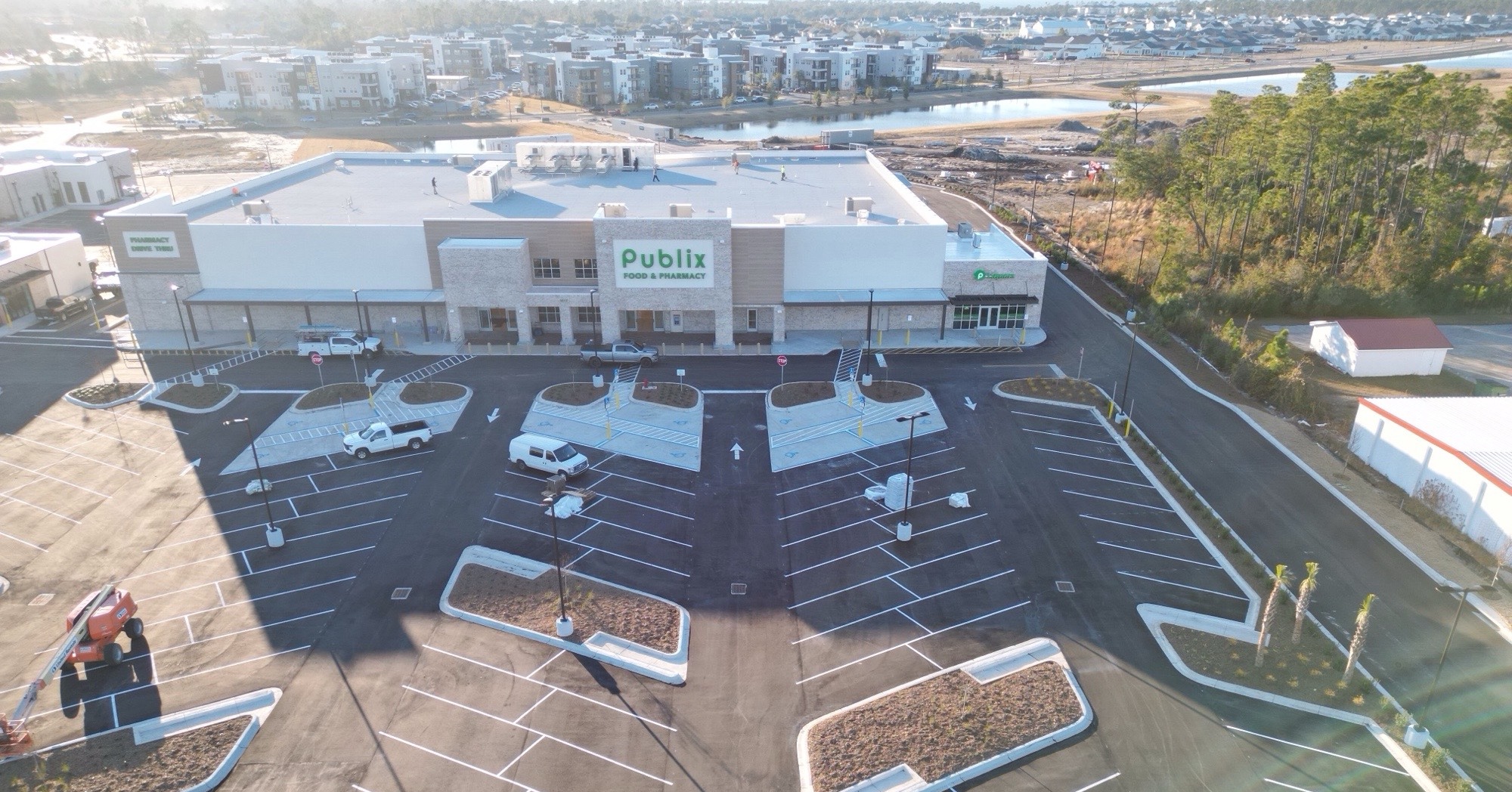 February 26th marks the opening of the Sweetbay Town Center Publix, in Panama City, Florida.
Publix was named the Town Center's anchor store back in June 2023. Our own Khyati Patel, with Peter Hiscutt's guidance has been running point for the facade design of this project.
With news of Publix expanding their reach to Sweetbay, excitement surrounding this mix of retailers and service providers has grown. We are excited to have been a part of this development for the community.