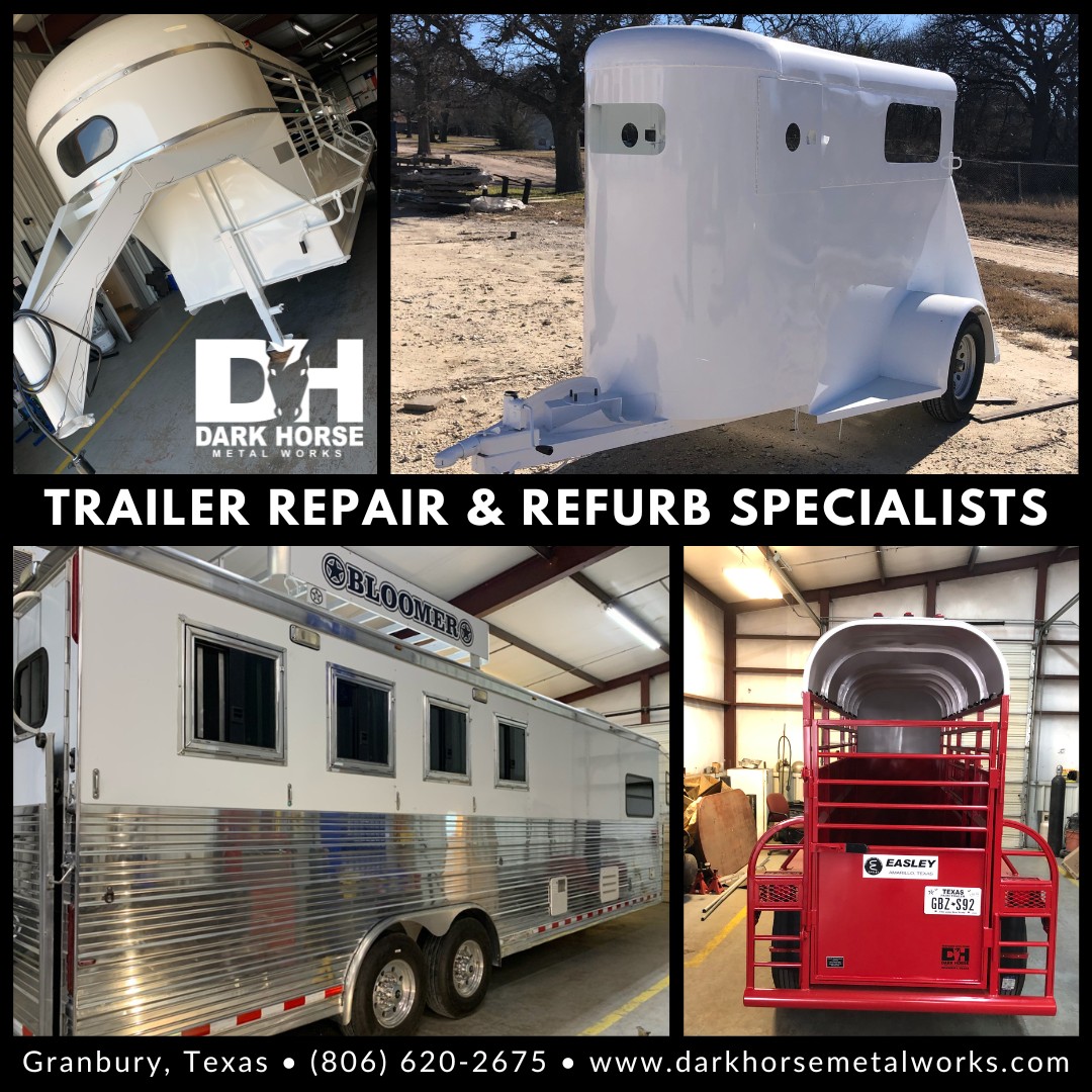 Simple repairs or total restorations. When you need a transparent and trustworthy trailer repair service in North Texas, we've got you covered! Request a quote for trailer repair service at www.darkhorsemetalworks.com
#trailerrepair #weldingandfabrication #customfabrication #trailerrestoration