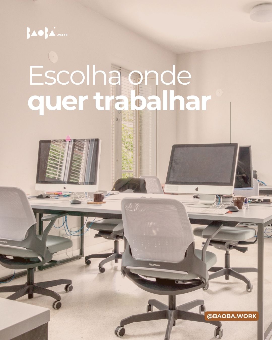 Flexibilidade é essencial no mundo moderno, e na Baobá Work oferecemos espaços que se adaptam às suas necessidades.
Desde reuniões importantes até eventos sociais, temos a solução perfeita para você.
Qual serviço da Baobá Work você mais gostaria de experimentar?
#flexibilidadenotrabalho #espaçoscompartilhados #baobawork #espaçosversáteis