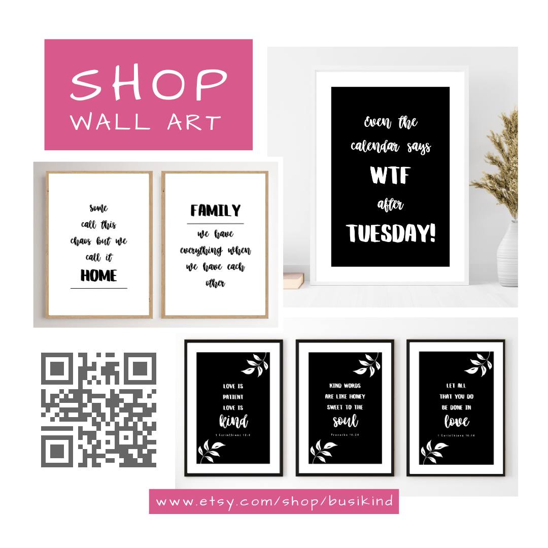Printable Wall Art ... Funny, Inspiring, Loving And More.... Just Another Of Our Etsy Shop Product Ranges.
Check Out The Shop For More:
www.etsy.com/shop/BusiKind
Follow BusiKind For More:
@busikind
#modernposters #homedecorideas #kindnessquotes #gratitude #printableposters #printablewallart #homeprintables #funnywallart #quotable #quotesandsayings #familyprints #etsy #lifequotes #lifegoals #wellnesswednesday #digitaldownloads #A4printablequotes #interiorstyling #wehaveeverythingwhenwehaveeachotherprint #walldecor #printablequotes #quotesdaily #quoteoftheday #familyquotes #inspiringquotes #lovingquotes #thoughtfortheday #eventhecalendarsayswftaftertuesday #funnyquotes #Loving