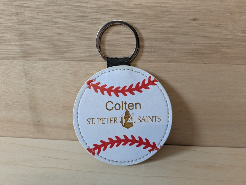 Baseball season is upon us! Custom leather baseball keychains are back in stock and ready to customize! Message us to get yours!
