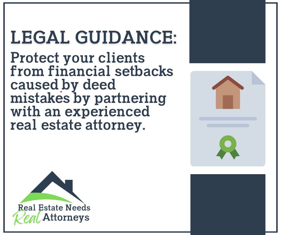 When it comes to deeds, precision is paramount because a simple mistake can lead to unwelcome surprises for both buyers and sellers. Help your clients avoid the risk of financial setbacks by partnering with a skilled CCP real estate attorney. #RealEstateAttorney #IllinoisRealEstate