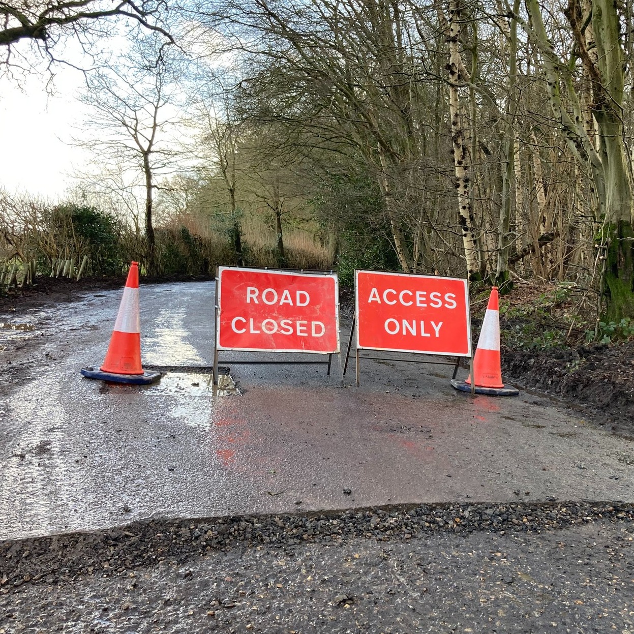Should have posted this earlier this week, but the road to the brewery from Coopers Green Lane is currently closed for resurfacing. But don't be put off, you can get to the farm from Sandridge using Hammonds Lane. Following the rain earlier in the week this is a bit damp, and at one stage you appear to be entering a flooded section which could have Jacques Cousteau's team in its depths - but it's not as bad as it looks and is perfectly passable.
The upside is, we're open on Saturday 11 till 5 and, when the road is fixed, you can glide along the lane to the brewery without the jeopardy of losing your front wing in one of the more substantial potholes.
FYI - Saturday is no longer January so none of that Dry Jan bunkum. Pop in for a pint!
FYI (2) - not too late to book yourself and a buddy on our Brewery Tour on Friday 7th Feb. We're unveiling a brand new piece of kit which is possibly the most exciting purchase we've ever made - maybe even surpassing the fabrication of our beautiful Kettle Chimney!
See y'all soon
The 3 Brewers of St Albans