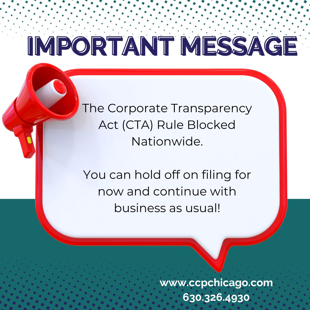We finally have good news regarding the Corporate Transparency Act. Originally, we advised clients to hold off on complying with the CTA in hopes that an exemption would be given by Congress or that a court would invalidate the CTA, at least as it applied to community associations.
Fortunately, a federal judge in Texas has entered a nationwide preliminary injunction against enforcement of the CTA. This means that community associations and businesses, alike, will not have to comply with the CTA at this time.
For the full blog go to: https://www.ccpchicago.com/post/the-federal-corporate-transparency-act-what-do-we-know-so-far
#realestate #LawyersWhoCare #chicago #smallbusiness #attorneys #LegalCounsel #IllinoisRealEstate #CTA