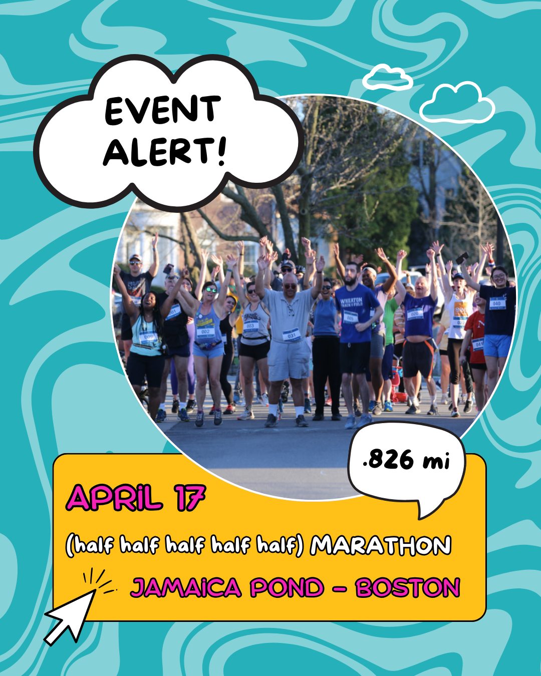 Join us for a fun 0.826-mile race at the @826boston Half Half Half Half Half Marathon on April 17th at Jamaica Pond Boathouse. Whether you’re running, walking, or wheeling, it’s a family-friendly event that lets you be a marathoner for the day! 🏅
All proceeds go to support 826 Boston’s free writing and tutoring programs, helping students and families in need. Fundraise, race, and help us reach our $25K goal for a cause that makes a difference.
Register here: https://give.826boston.org/event/half-half-half-half-half-marathon/e636494