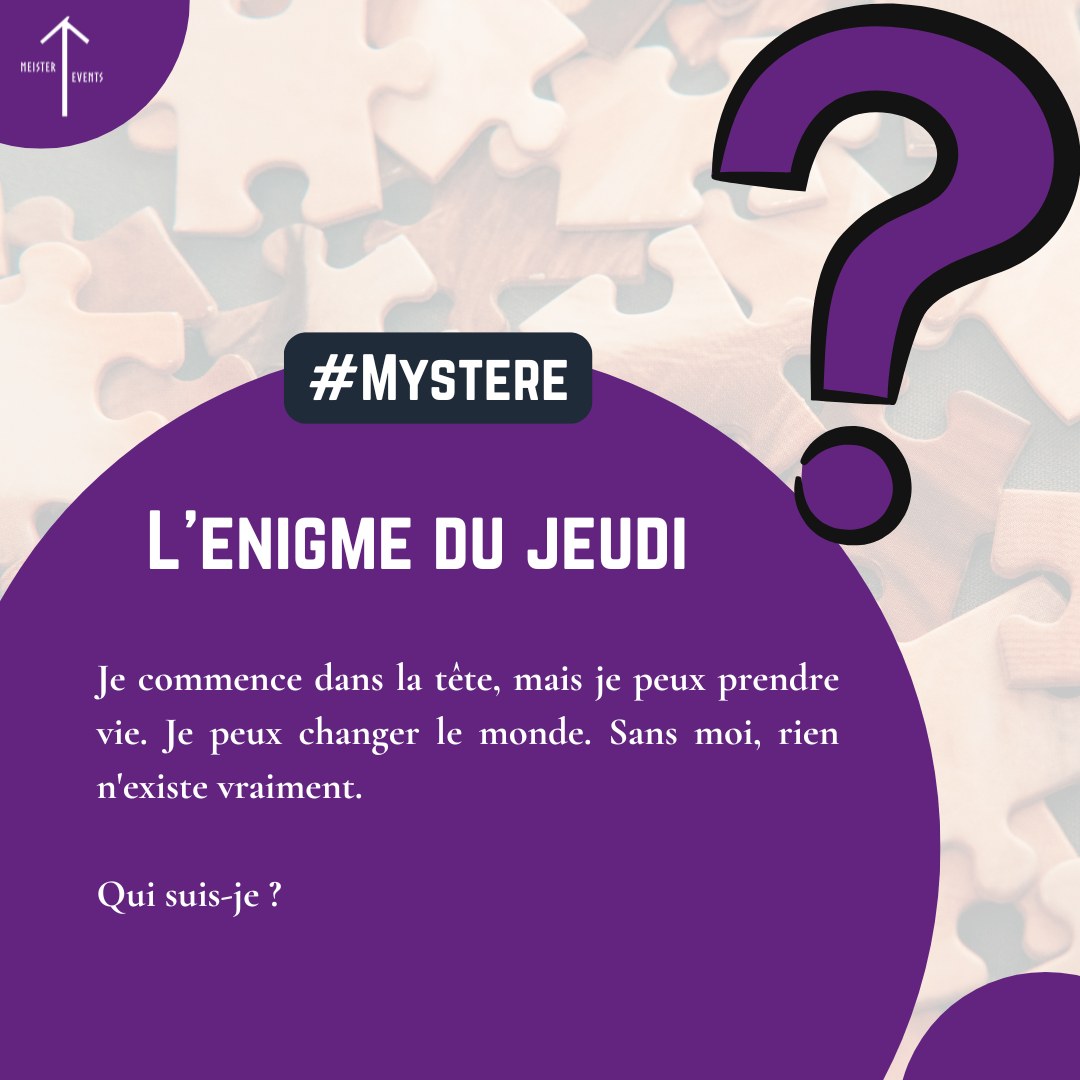 Absente la semaine dernière, l'énigme du jeudi fait son grand retour !
A vos méninges 🧠