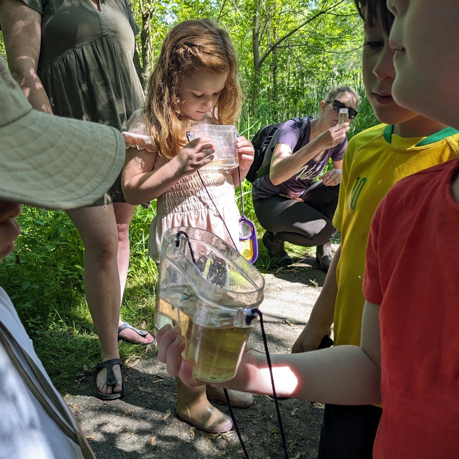 We are having a fantastic time exploring the woods and ponds!