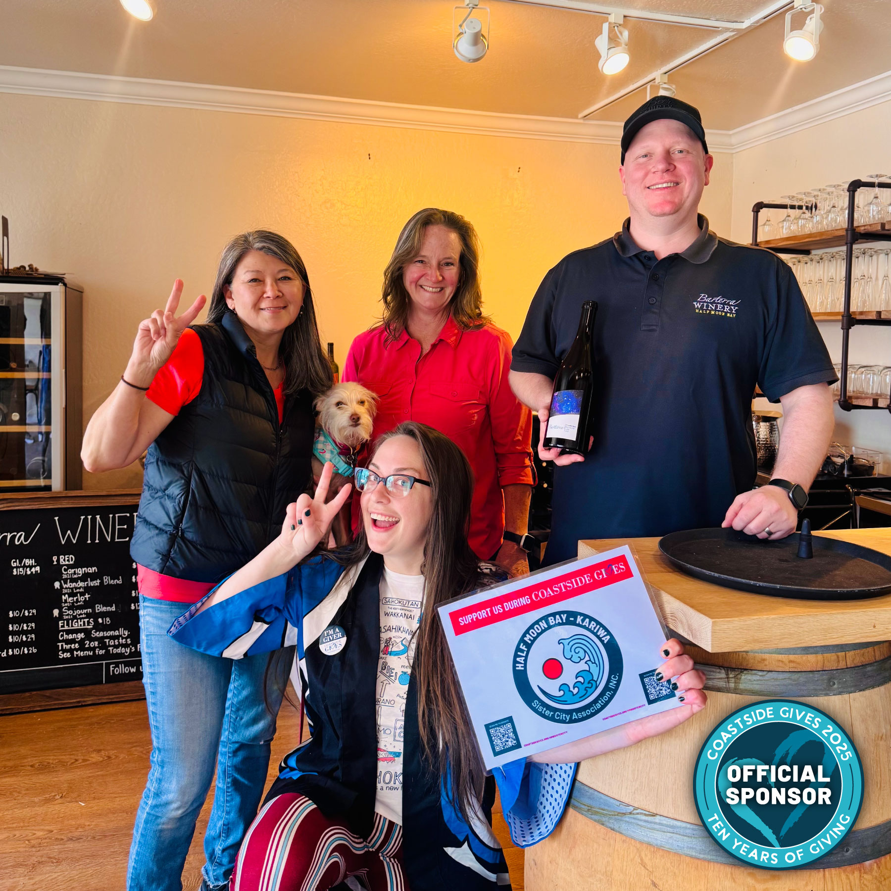 Thank you so much to Barterra Winery for supporting Coastside Gives! We're so grateful for your support. Welcome to the sponsorship family! Cheers to you!
May 1st is almost here! Learn about our nonprofits or even give early, if you want, at the link in our bio!
#barterra #barterrawinery #barterrawinerytastingroom #coastsidegives #coastsidegives2025 #hmbsistercity #hmbsistercitykariwa #halfmoonbay #givewhereyoulive