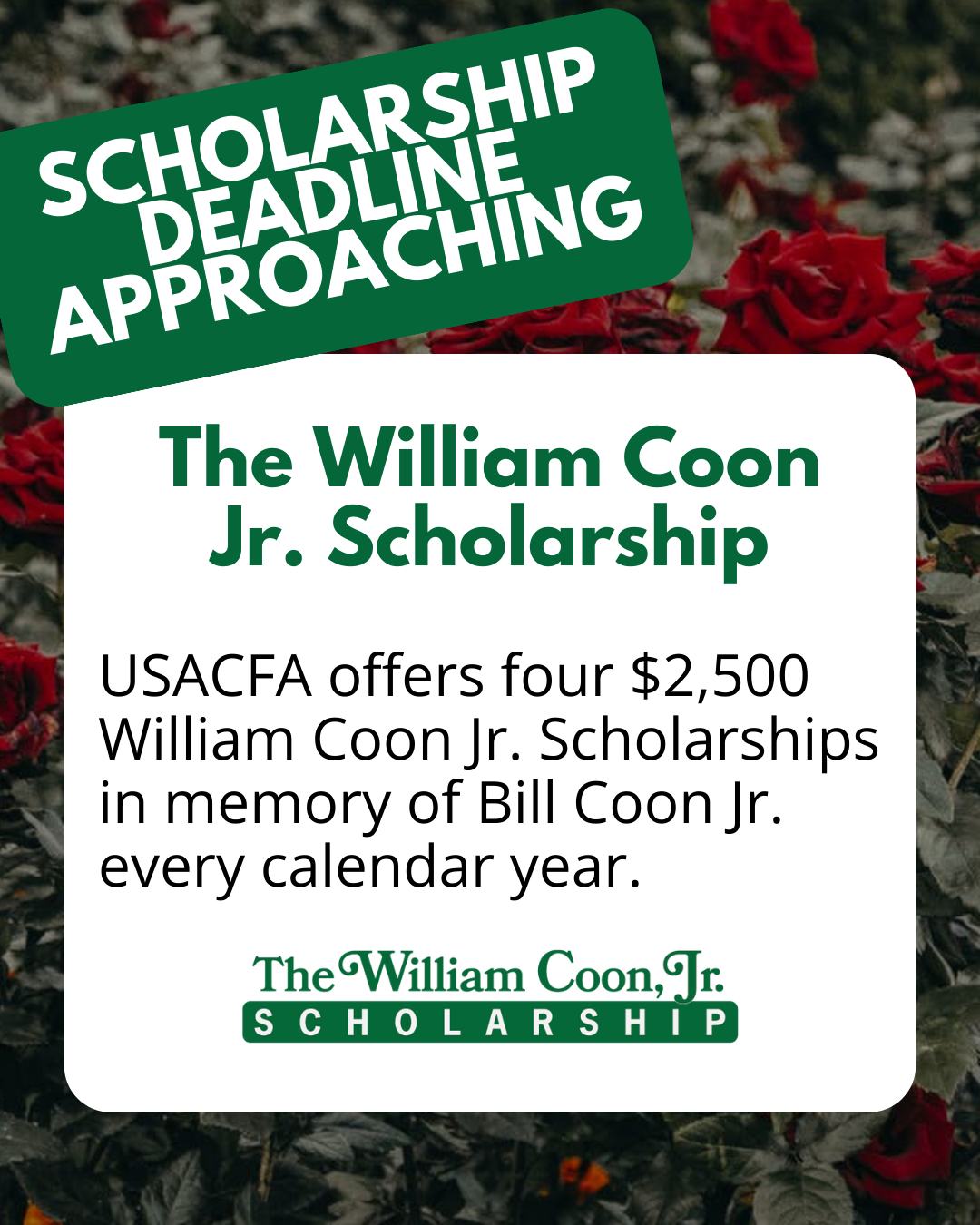 Mark your calendars for April 30, 2025 - the deadline to submit your application for The William Coon Jr. Scholarship, in memory of Bill Coon.
➡ Two $2,500 scholarships shall be awarded each academic year.
➡ Any student with cystic fibrosis seeking a degree in any of the following is welcome to apply:
▪ Business
▪ Economics
▪ Communications
▪ Political science
▪ Information
▪ Project management
▪ Finance
▪ Accounting
▪ Public administration
▪ Marketing
Scholarships shall be awarded to U.S. college students with cystic fibrosis based on financial need in conjunction with the current scholarship criteria. The current criteria will include consideration of grade point average, community service, leadership, and challenges because of a CF diagnosis.
🔗 https://www.cfroundtable.com/williamcoonjrscholarship (Link in bio.)
➡ Secrets don't make friends so be sure to share this post and tag anyone who may be interested in applying.
➡ Please email scholarships@usacfa.org with any questions!
#CFawareness #cf #cysticfibrosis #cfirl #scholarship #scholarships #scholarshipopportunities
