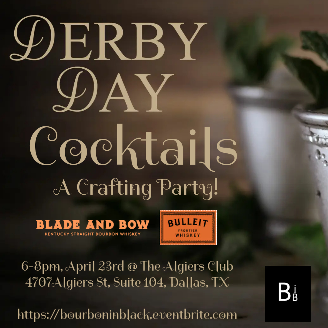 Join us for Kentucky Derby vibes as we build great classic & modern cocktails together @The_Algiers Club in the Design District! Featuring @Diageo's finest bourbons @BladeandBowWhiskey & @Bulleit. Tickets at https://bourboninblack.eventbrite.com