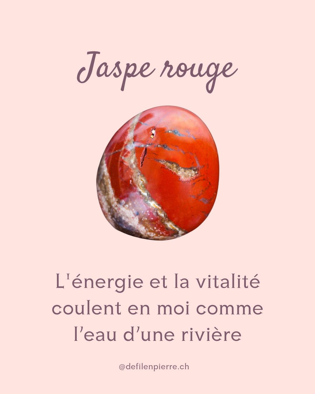 Le jaspe rouge favorise la stabilité, la force et le courage. Il est réputé pour stimuler l'énergie, accroître la vitalité et favoriser la confiance en soi. Le jaspe rouge est également associé à l'ancrage, à la protection et à l'équilibre émotionnel.
Il peut être d’un grand soutien pour affronter les défis avec assurance et sérénité.
#jasperouge #soutien #vitalité #courage #ancrageenergetique #équilibre #équilibreémotionnel #protection