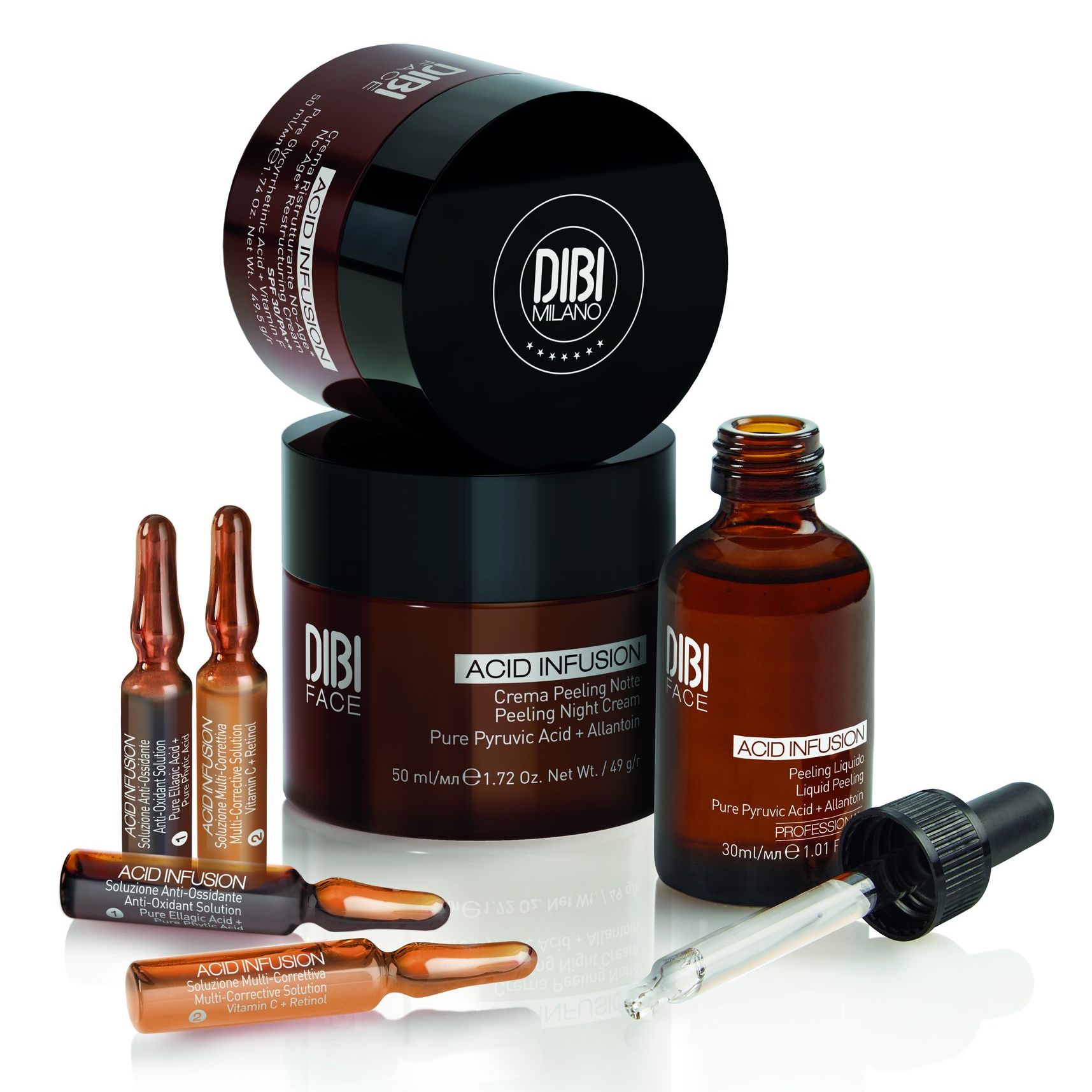 ✨ Discover the Power of ACID INFUSION by DIBI MILANO ✨
This advanced skincare line harnesses the power of multi-acid technology to renew, brighten, and refine your skin. 🌿💖
🔬 Key Benefits:
✅ Gentle exfoliation for a smoother complexion
✅ Reduces fine lines and wrinkles
✅ Boosts radiance & evens out skin tone
✅ Hydrates & revitalizes for a youthful glow
🔥 LIMITED-TIME OFFER – 50% OFF ONLINE NOW! 🔥
Don’t miss out on this exclusive deal! Your skin deserves the best. ✨🛍 Shop Now!