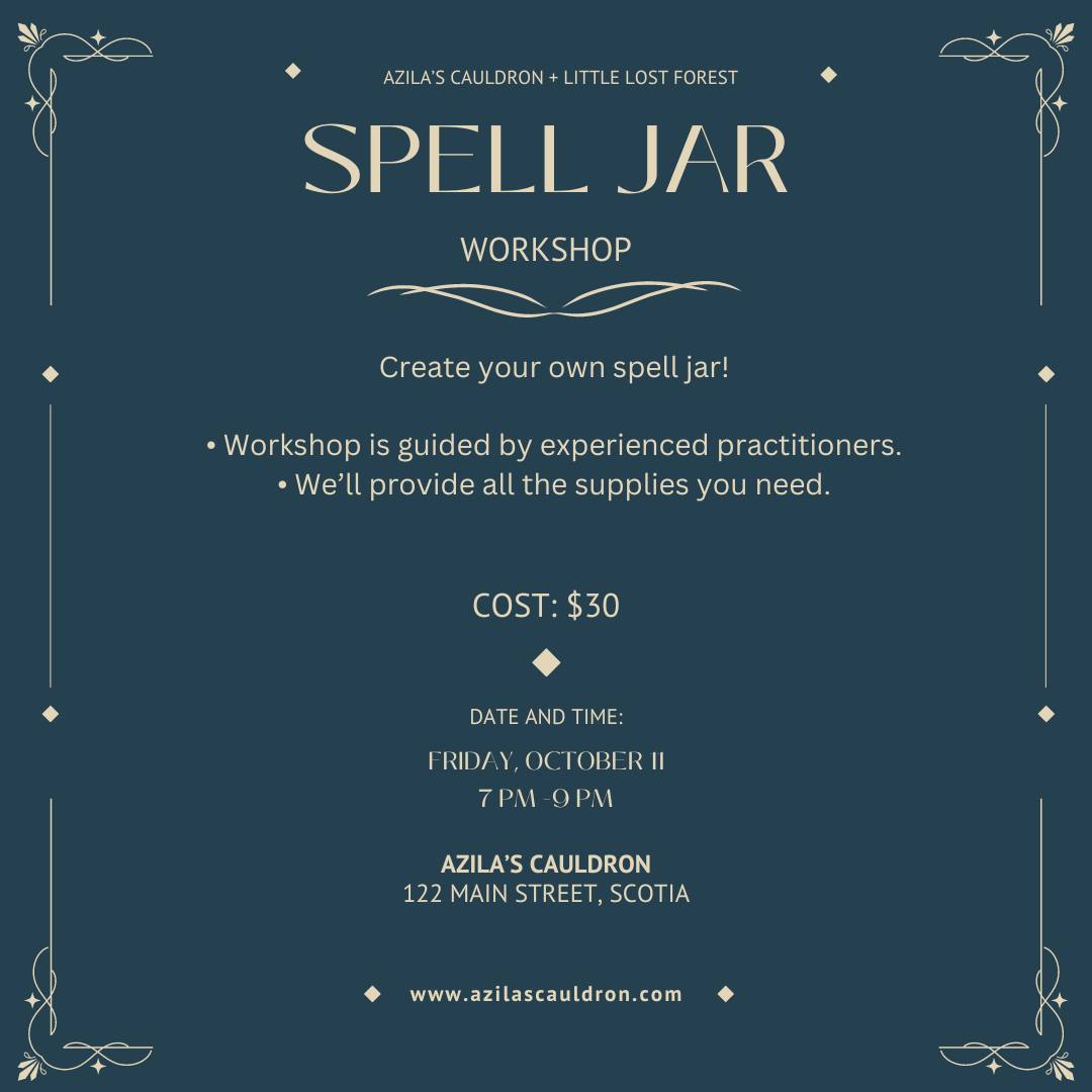 š®āØ Join Us for a Spell Jar Workshop! āØš®
Ever wanted to create a spell jar infused with your own intentions? Nowās your chance! Join us on Friday, October 11th from 7-9 PM at Azila's Cauldron for a magical evening of crafting and connection. šÆļøš«
In this hands-on workshop, youāll have access to all the supplies you need and the guidance of two experienced practitioners: Kristen, owner of Azilaās Cauldron, and Natascha, owner of Little Lost Forest.
š§æ Choose Your Intention š§æ
Whether youāre looking to invite love, money, protection, luck, or clarity into your life, weāll have all the materials to support your vision. You bring the intention, weāll provide the magic!
⨠Details āØ
š
Date: Friday, October 11th
š Time: 7 PM - 9 PM
š Location: Azilaās Cauldron, 122 Main Street, Scotia, CA
šµ Cost: $30 per person
š„ Space: Only 15 spots available! Reserve now or call to RSVP. Walk-ins welcome as space allows.
Click the link in bio or call us directly to secure your spot. Let's create something magical together! šš®
.
.
.
.
.
#SpellJarWorkshop #WitchcraftWorkshop #AzilasCauldron #SpellJarMagic #WitchCommunity #ScotiaEvents #humboldtcounty #humboldtevents